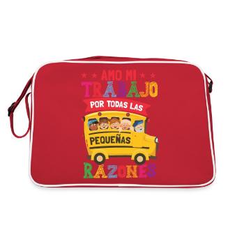 Drôle de professeur d’espagnol bilingue - Sac Retro - rouge/blanc - Dos
