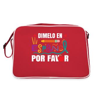 Funny School Spanish Teacher - Retro Bag - red/white - Back