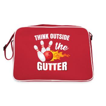 Think Outside The Gutter | Bowling | Bowler - Retro Bag - red/white - Back