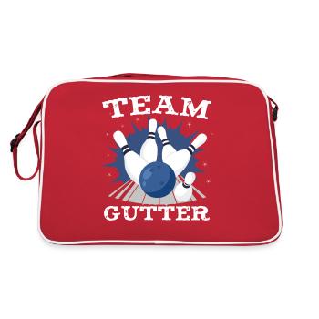 Team Gutter | Funny Bowling - Retro Bag - red/white - Back