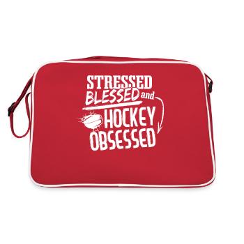 Stressé béni et obsédé par le hockey - Sac Retro - rouge/blanc - Dos