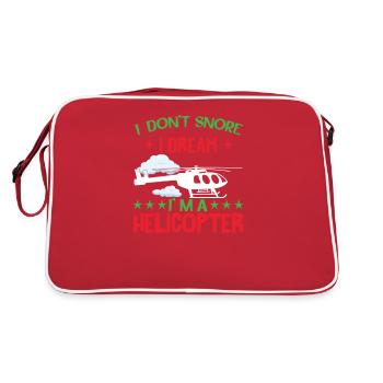 Helicopter Funny Pilot Humor - Retro Bag - red/white - Back