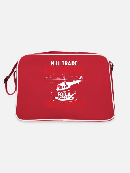 Échangera ma sœur contre un hélicoptère - Sac Retro - rouge/blanc - Dos