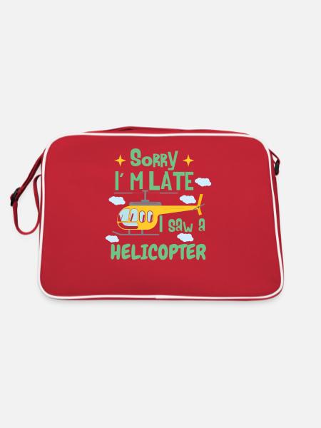 Funny Kids Helicopter - Retro Bag - red/white - Back
