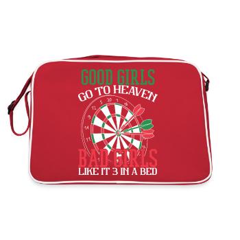 Drôle de fille joueur de fléchettes Darts Humour - Sac Retro - rouge/blanc - Dos