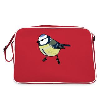 Mésange bleue Oiseau de l'année Mésange bleue - Sac Retro - rouge/blanc - Dos