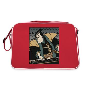 Synthé Techno Musique Funny Samurai Synthétiseur - Sac Retro - rouge/blanc - Dos
