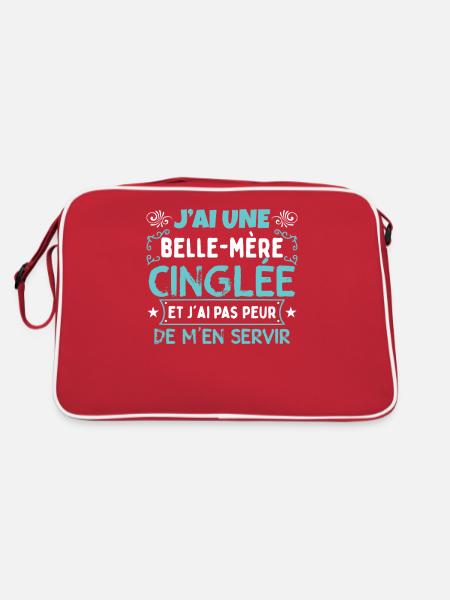 J'ai Une Belle-Mère Cinglée - Sac Retro - rouge/blanc - Dos