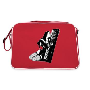 Synth Techno Musique Funny Synthesizer - Sac Retro - rouge/blanc - Dos