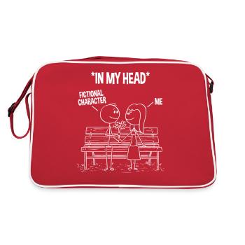 Funny Novelist Writing - Retro Bag - red/white - Back