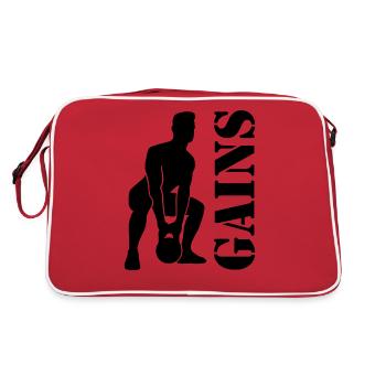 Bodybuilder Strength Sport Squats Squats Gift - Retro Bag - red/white - Back