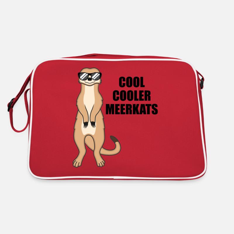 Cool Meerkat Funny Saying Gift - Retro Bag - red/white