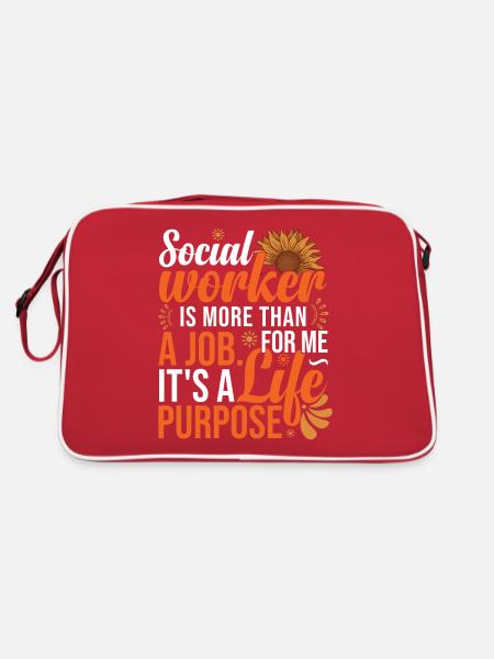 Social Worker Sunflower - Retro Bag - red/white - Back