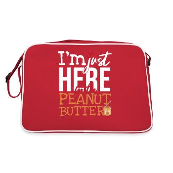 Ici pour le beurre de cacahuète - Sac Retro - rouge/blanc - Dos
