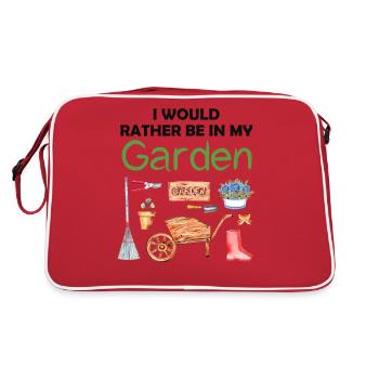 Jardin drôle Dicton Hobby Gardener Idée cadeau - Sac Retro - rouge/blanc - Dos