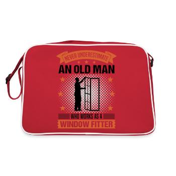 Window manufacturer Old man saying gentlemen gift - Retro Bag - red/white - Back