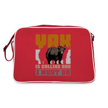 Yak Is Calling And I Must Go - Retro Tasche - Rot/Weiß - Hinten