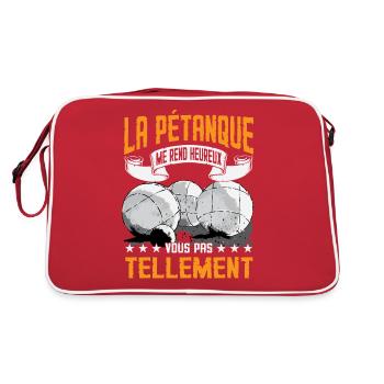 La Pétanque Me Rend Heureux | Petanque Humour - Sac Retro - rouge/blanc - Dos
