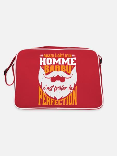Papa Barbe Humour - Sac Retro - rouge/blanc