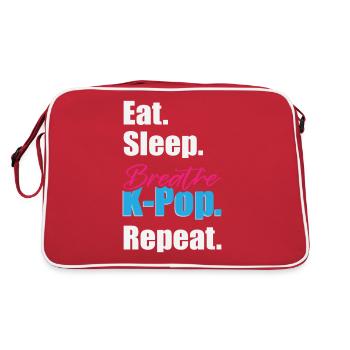 Eat Sleep K-Pop Repeat - Retro Bag - red/white - Back