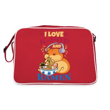 I Love K-Pop And Ramen - Retro Bag - red/white - Back