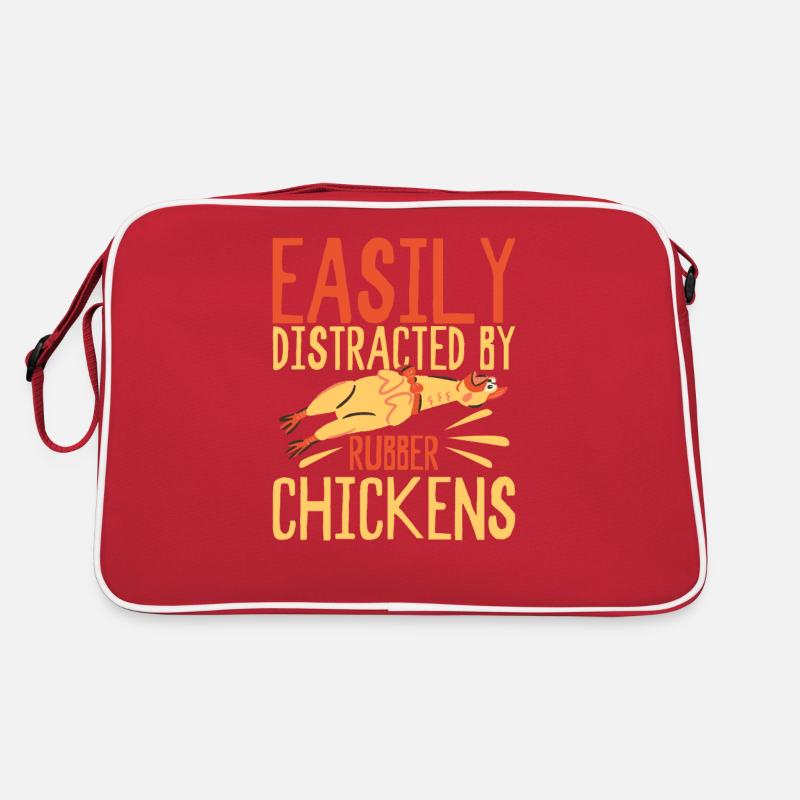 Easily Distracted By Rubber Chickens Retro Bag