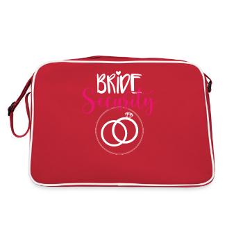 Bachelorette Party Funny Bride Security - Retro Bag - red/white - Back