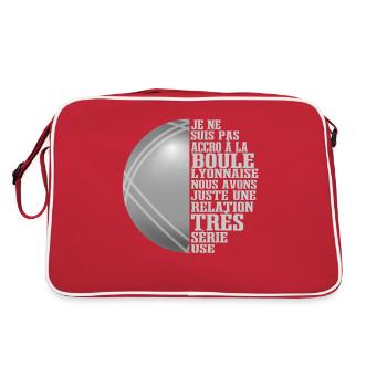 Slogan Boule Lyonnaise Drôle Bouliste - Sac Retro - rouge/blanc - Dos