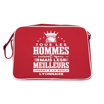 Homme Boule Lyonnaise Humour - Sac Retro - rouge/blanc - Dos