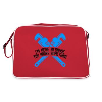 Funny pipe installation Pipefitter Pipes - Retro Bag - red/white - Back