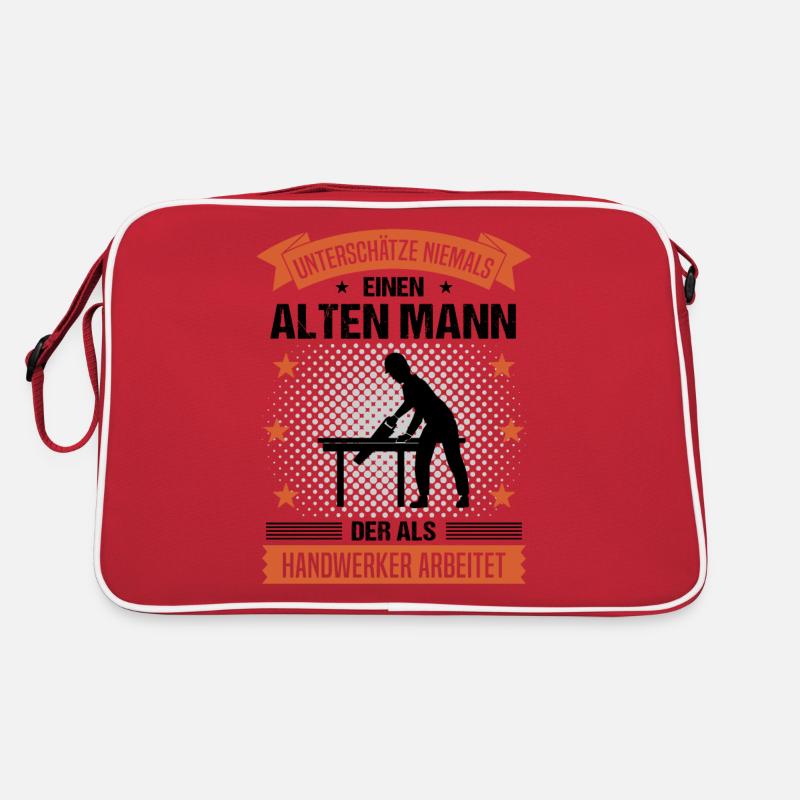 Handwerker Alter Mann Spruch Herren Geschenk Retro Tasche