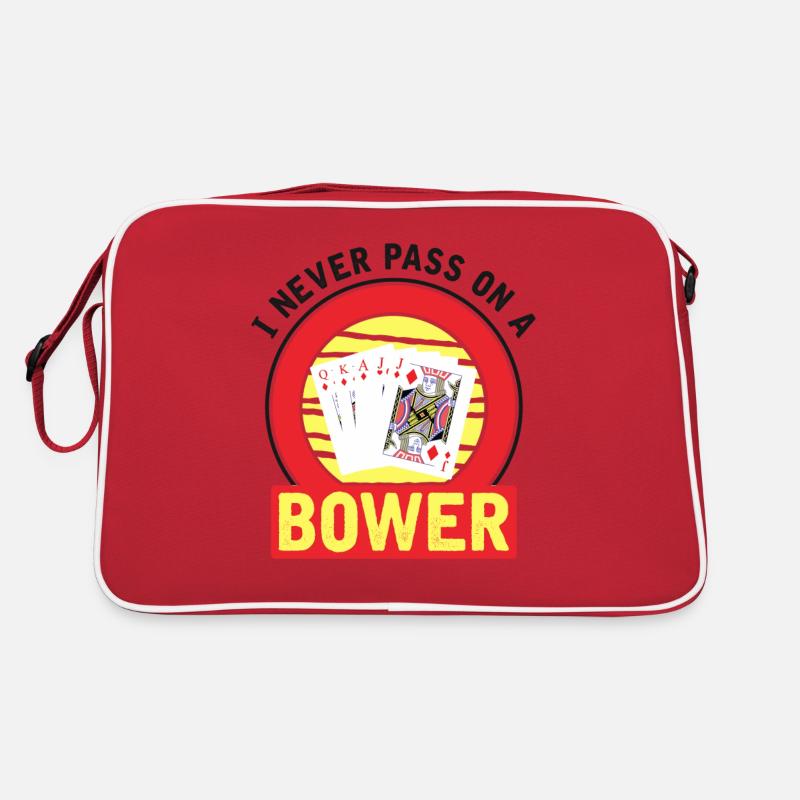 I Never Pass On A Bower - Euchre Player Card Game Sac Retro
