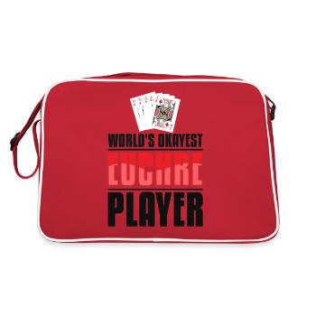 Okayest Euchre Player - Euchre Player Card Game - Retro Bag - red/white - Back