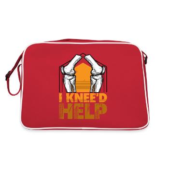 I Knee'd help - Retro Tasche - Rot/Weiß - Hinten