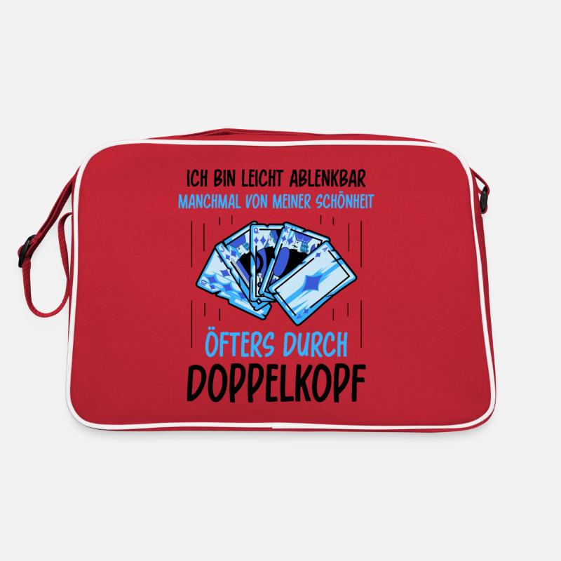 Ich bin leicht ablenkbar öfters durch Doppelkopf Retro Tasche