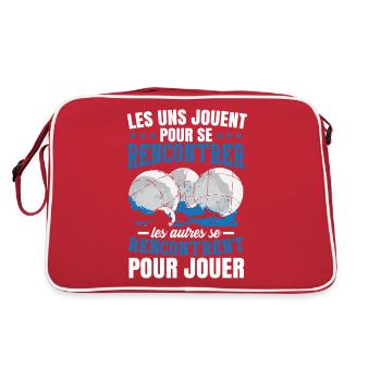 Pétanque Humour | Bouliste | Boccia - Sac Retro - rouge/blanc - Dos