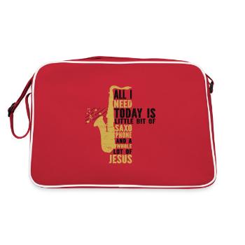 Saxophone Jesus Jazz Musicien Saxophoniste - Sac Retro - rouge/blanc - Dos