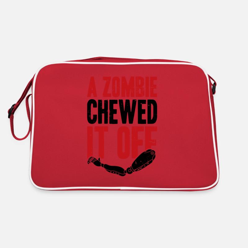 A Zombie Chewed It Off Retro Tasche