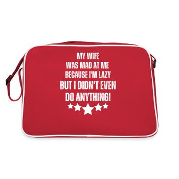Drôle Ma femme Blagues Papa Blagues Cadeau - Sac Retro - rouge/blanc - Dos