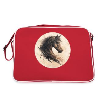 Motif de cheval dessinant des chevaux - Sac Retro - rouge/blanc - Dos