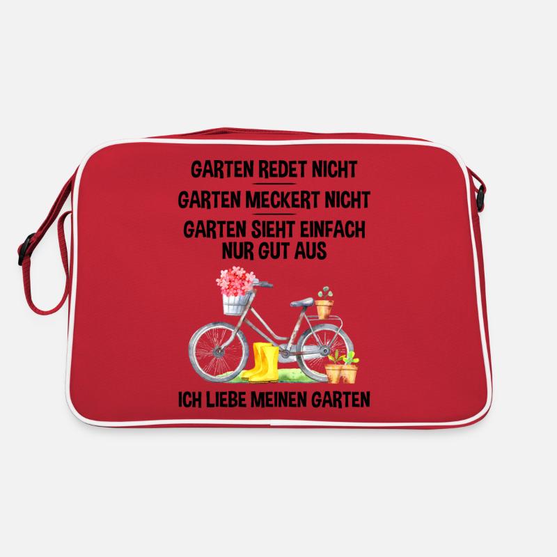 Garten Lustiger Spruch Hobby Gärtner Geschenkidee - Retro Tasche - Rot/Weiß