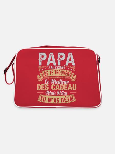 Drole Fête De Père Papa - Sac Retro - rouge/blanc - Dos