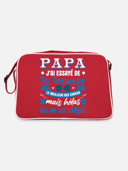 Papa Humour Fête De Père - Sac Retro - rouge/blanc - Dos