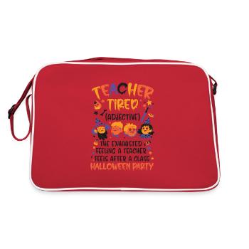 Professeur fatigué - Professeur d’école costumé d’Halloween - Sac Retro - rouge/blanc - Dos