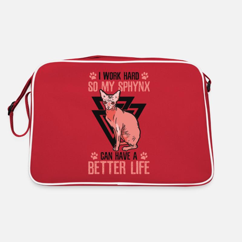 Arbeite Hart, Also Meine Sphynx Tierbesitzerin Retro Tasche