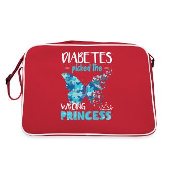 Diabetes Picked The Wrong Princess - Retro Bag - red/white - Back