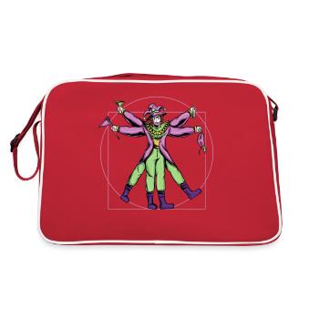 Jester Mask Mardi Gras New Orleans Party - Retro Bag - red/white - Back