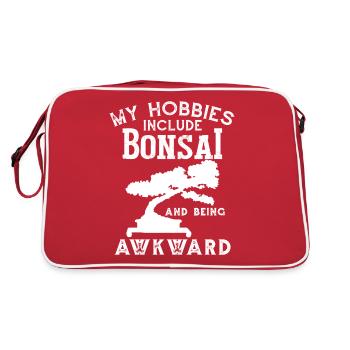 Zu meinen Hobbys gehören Bonsai - Retro Tasche - Rot/Weiß - Hinten