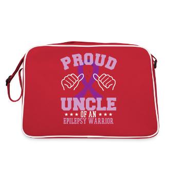 Proud Uncle Of An Epilepsy Warrior - Retro Bag - red/white - Back