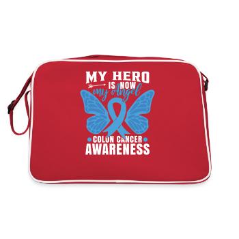 Papillon de sensibilisation au cancer du côlon - Sac Retro - rouge/blanc - Dos